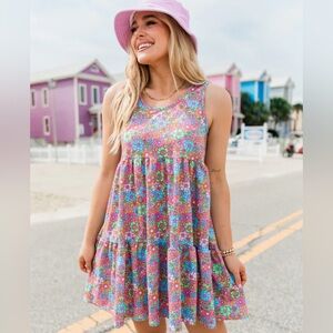 Pink Lily Retro Floral Dress